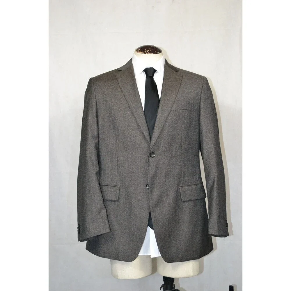 Banana‎ Republic 100% Wool Blazer Suit Jacket Grey Charcoal Men's Modern Fit 42R